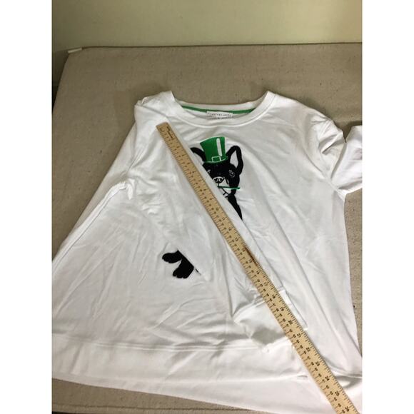 Jane & Delancey Women French Bulldog Shamrock Soft Sweatshirt  Sz.Vary White NWT - Picture 6 of 10